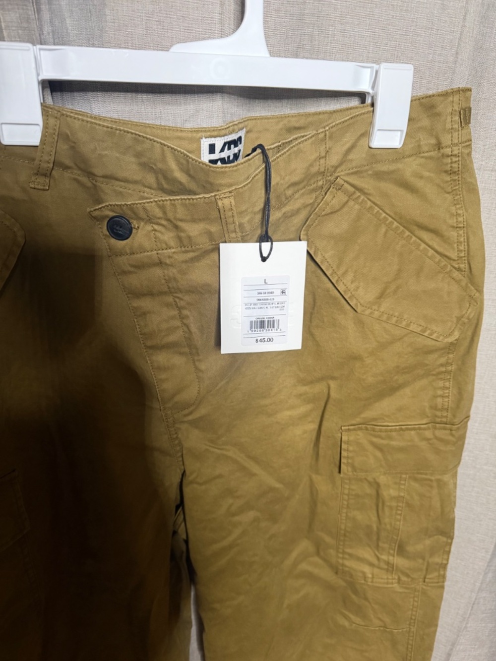 KBB by Kahlana Khaki Cargo Pants Women’s Size L Utility Parachute Jogger NWT - Picture 3 of 5